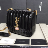 H-bag YSL handbag VICKY MEDIUM IN MATELASSÉ LAMBSKIN NO.80021 20.5-17-8cm