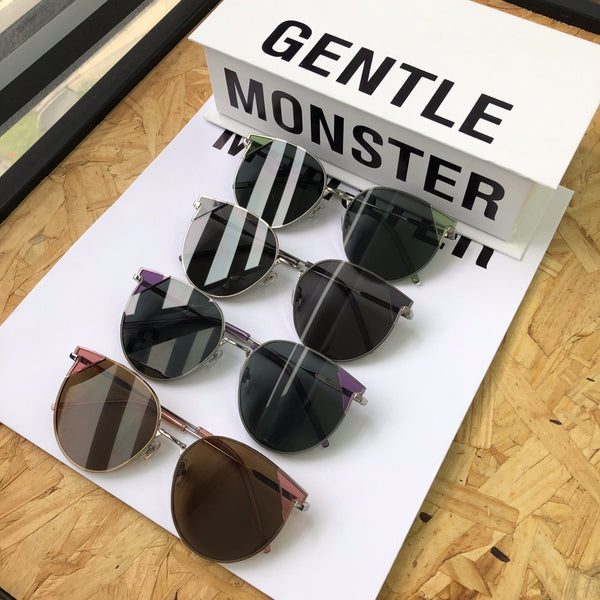 S-sunglasses New Gentle Monster man or Women eyeware UV400 Retro Flatba Sunglasses Classic Small Round Metal Frame For MIMICHIC