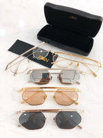 S-sunglasses JINNNN HACKER sunglasses geometric metal alloy Clear lens with adjustable metal nose pads