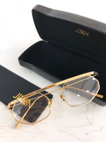 S-sunglasses JINNNN HACKER sunglasses geometric metal alloy Clear lens with adjustable metal nose pads