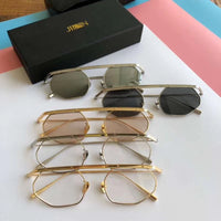 S-sunglasses JINNNN HACKER sunglasses geometric metal alloy Clear lens with adjustable metal nose pads