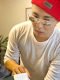 S-sunglasses JINNNN HACKER sunglasses geometric metal alloy Clear lens with adjustable metal nose pads
