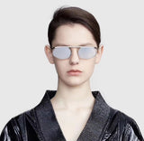 S-sunglasses JINNNN HACKER sunglasses geometric metal alloy Clear lens with adjustable metal nose pads