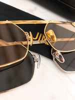S-sunglasses JINNNN HACKER sunglasses geometric metal alloy Clear lens with adjustable metal nose pads