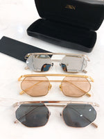 S-sunglasses JINNNN HACKER sunglasses geometric metal alloy Clear lens with adjustable metal nose pads