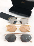 S-sunglasses JINNNN HACKER sunglasses geometric metal alloy Clear lens with adjustable metal nose pads