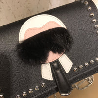 H-bag Fendi KARLITO WALLET ON CHAIN Black leather wallet