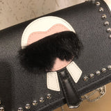 H-bag Fendi KARLITO WALLET ON CHAIN Black leather wallet