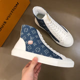 S-shoe Louis Vuitton Classic Canvas Shoes High Top Canvas Sneakers