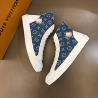 S-shoe Louis Vuitton Classic Canvas Shoes High Top Canvas Sneakers