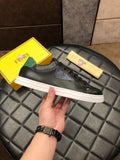 S-shoe Fendi Men's Black Leather Sneakers shoe
