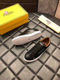 S-shoe Fendi Men's Black Leather Sneakers shoe