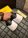 S-shoe Fendi Men's Black Leather Sneakers shoe