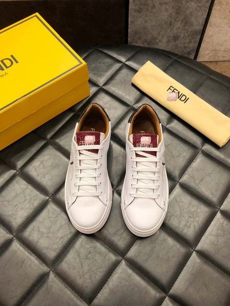 S-shoe Fendi Men's Black Leather Sneakers shoe