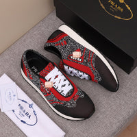 S-shoe Prada Men's Tennis Shoes Slip On Knit Walking Running Gym Sneakers
