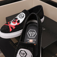 W-watch P.a.t.e.k P.h.i.l.i.p.p.e PIEIN Men Canvas Shoes Custom Cool Skull Print Fashion Shoes Sneaker