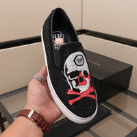 W-watch P.a.t.e.k P.h.i.l.i.p.p.e PIEIN Men Canvas Shoes Custom Cool Skull Print Fashion Shoes Sneaker