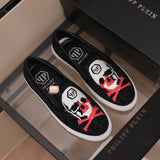 W-watch P.a.t.e.k P.h.i.l.i.p.p.e PIEIN Men Canvas Shoes Custom Cool Skull Print Fashion Shoes Sneaker