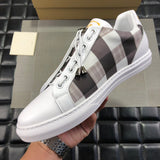 S-shoe Burberry Vintage Check and Leather Sneakers Womens Canvas Shoes