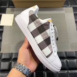 S-shoe Burberry Vintage Check and Leather Sneakers Womens Canvas Shoes
