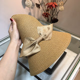 C-hat GUCCI  Womens Beach Sun Straw Hat UV UPF50 Travel Foldable Brim Summer UV Hat