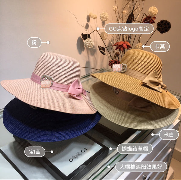 C-hat GUCCI  Womens Beach Sun Straw Hat UV UPF50 Travel Foldable Brim Summer UV Hat