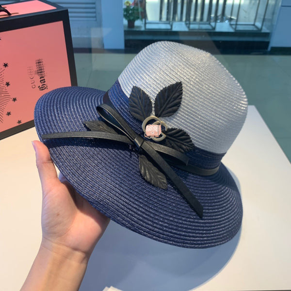 C-hat GUCCI  Womens Floppy Summer Sun Beach Straw Hat UPF50 Foldable Wide Brim