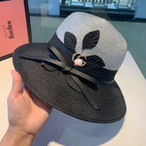 C-hat GUCCI  Womens Floppy Summer Sun Beach Straw Hat UPF50 Foldable Wide Brim