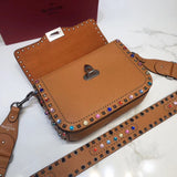 H-bag Valentino Garavani Rockstud Rolling 26-9-17cm Ladies Purses Leather Handbags Top Handle Cross Body Shoulder Bags Wristlets Clutches Wallet