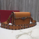 H-bag Valentino Garavani Rockstud Rolling 26-9-17cm Ladies Purses Leather Handbags Top Handle Cross Body Shoulder Bags Wristlets Clutches Wallet