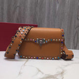 H-bag Valentino Garavani Rockstud Rolling 26-9-17cm Ladies Purses Leather Handbags Top Handle Cross Body Shoulder Bags Wristlets Clutches Wallet