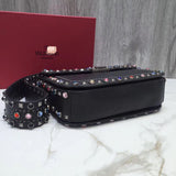 H-bag Valentino Garavani Rockstud Rolling 26-9-17cm Ladies Purses Leather Handbags Top Handle Cross Body Shoulder Bags Wristlets Clutches Wallet