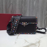 H-bag Valentino Garavani Rockstud Rolling 26-9-17cm Ladies Purses Leather Handbags Top Handle Cross Body Shoulder Bags Wristlets Clutches Wallet