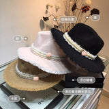 C-hat GUCCI  Women Wide Brim Straw Roll up Hat Fedora Beach Sun Hat UPF50+