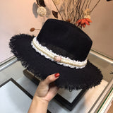 C-hat GUCCI  Women Wide Brim Straw Roll up Hat Fedora Beach Sun Hat UPF50+