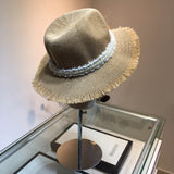 C-hat GUCCI  Women Wide Brim Straw Roll up Hat Fedora Beach Sun Hat UPF50+