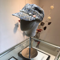 C-hat 100% Wool Newsboy Cap Grey Series Panel Tweed Cabbie Hat
