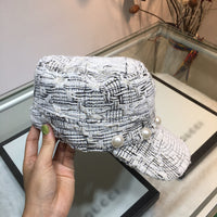 C-hat 100% Wool Newsboy Cap Grey Series Panel Tweed Cabbie Hat