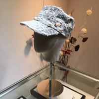 C-hat 100% Wool Newsboy Cap Grey Series Panel Tweed Cabbie Hat