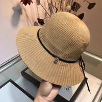 C-hat Womens Wide Brim Sun Hat with Wind Lanyard UPF 50 Beach Summer Sun Straw Hats for Women