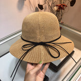 C-hat Womens Wide Brim Sun Hat with Wind Lanyard UPF 50 Beach Summer Sun Straw Hats for Women