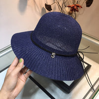 C-hat Womens Wide Brim Sun Hat with Wind Lanyard UPF 50 Beach Summer Sun Straw Hats for Women