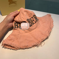 C-hat Burberry 100% Cotton Boonie Fishing Bucket Women Summer String Hat Cap