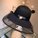 C-hat Women Sun Hat Summer Hollow Out Cotton Knit Cap Elegant