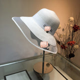 C-hat Women Sun Hat Summer Hollow Out Cotton Knit Cap Elegant
