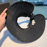 C-hat GUCCI  Foldable Sun Visors for Women Beach Hat Wide Brim Sun Hat Roll-Up Straw Hat