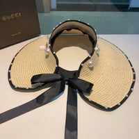 C-hat GUCCI  Foldable Sun Visors for Women Beach Hat Wide Brim Sun Hat Roll-Up Straw Hat