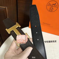 A-accessories Hermès Women Leather Belt for Pants Dress Jeans Waist Belt with Brushed Alloy Buckle