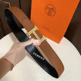 A-accessories Hermès Women Leather Belt for Pants Dress Jeans Waist Belt with Brushed Alloy Buckle