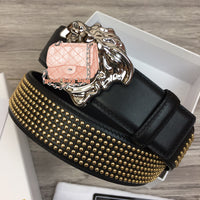 A-accessories V.e.r.s.a.c.e Men's Genuine Leather Dress Belt, Handmade, 100% Cow Leather, Fashion & Classic Designs for Work Business and Casual
